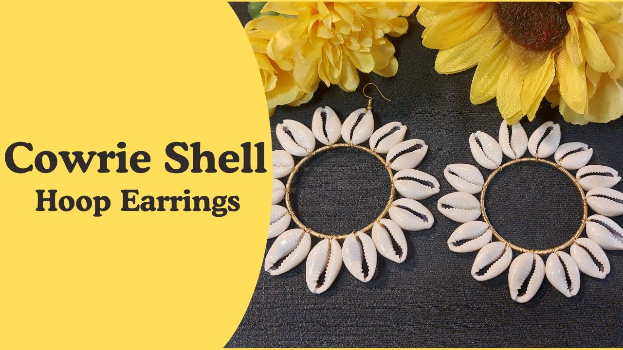 How to Make Wire Wrapped Cowrie Shell Hoop Earrings | Easy DIY Jewelry Tutorial