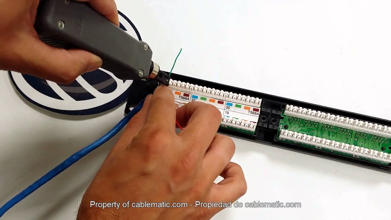 come applicare la patch in patch panel RJ45 TB110 con avvitatore