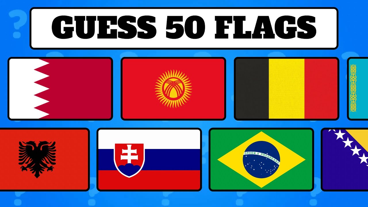 50 Flag Quiz 🇬🇧🇪🇸🇫🇷 Can You Guess the Country ? 
