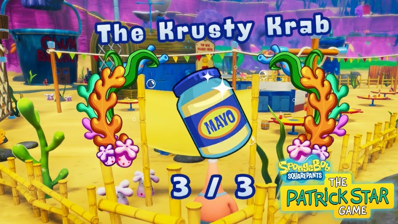 The Krusty Krab Mayo Jars - All 3/3 Locations | SpongeBob SquarePants The Patrick Star Game