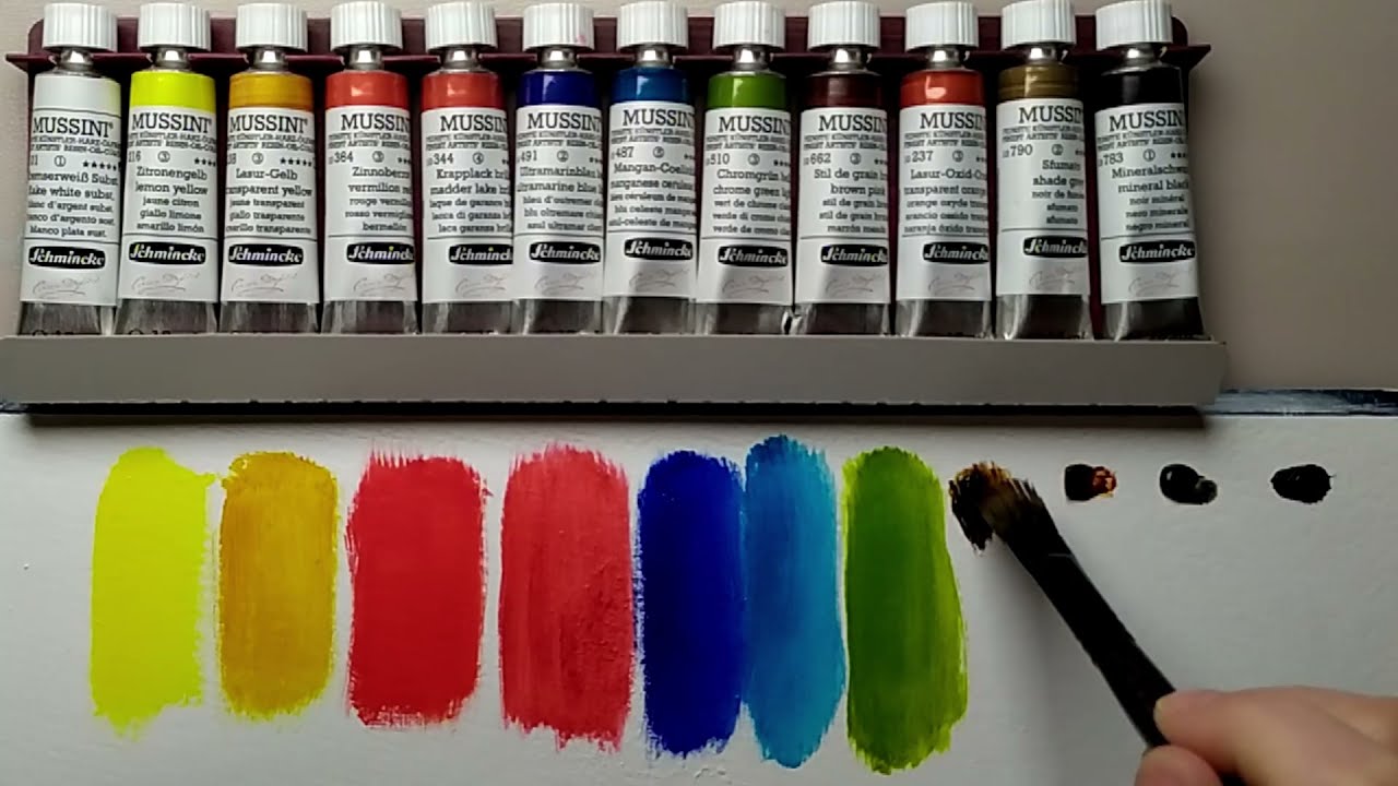 Swatching the Schmincke Mussini Oil Paints / 140 years anniversary set / Time-Lapse