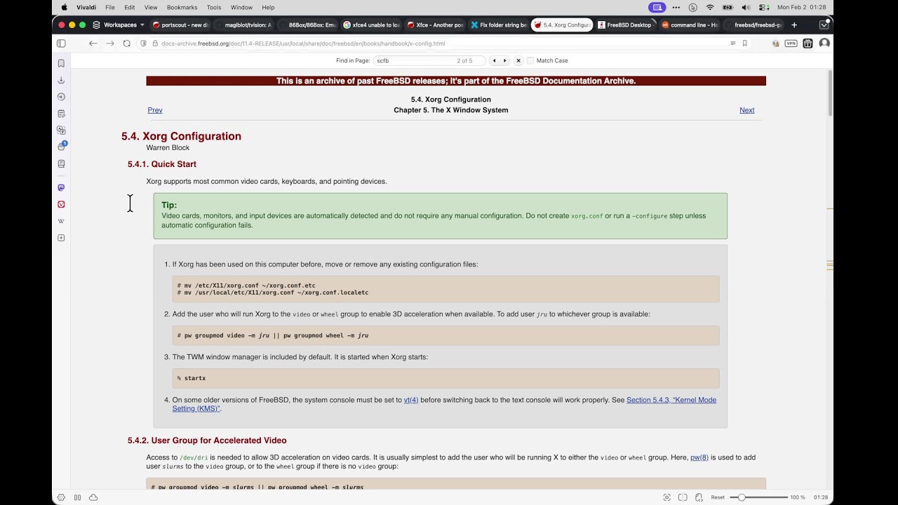 FreeBSD: video graphics on Xorg running under UTM