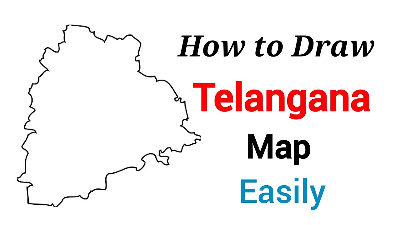 Most Easy Telangana Map Drawing| Telangana Map Drawing - Easy Way