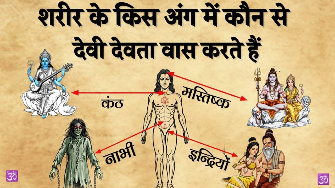 शरीर के किस अंग में कौन से देवी देवता वास करते हैं।।🕉️🚩
