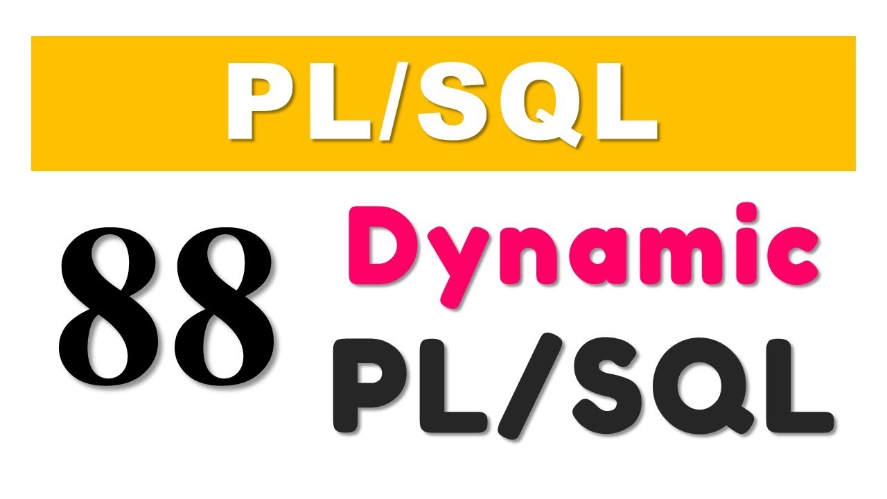PL/SQL tutorial 88: PL/SQL Block using Execute Immediate of Dynamic SQL by Manish Sharma