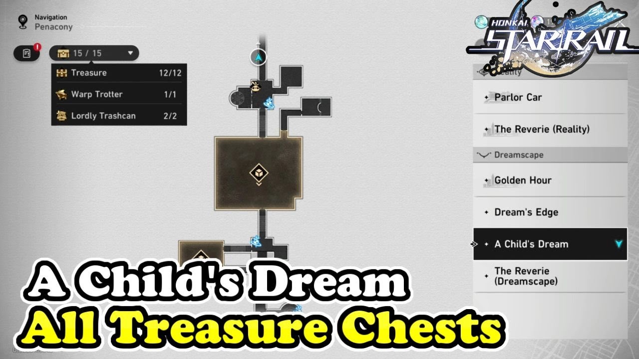 Honkai Star Rail A Child's Dream All Chest Location (Chests & Warp Trotter & Lordly Trashcan)