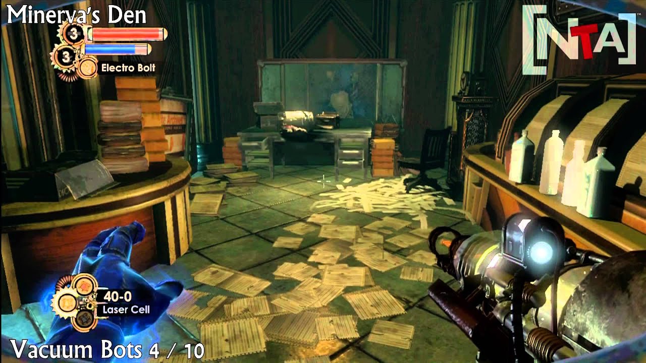 Bioshock 2 - Minerva's Den DLC - Vacuum bots Achievement Guide + spitfire Location