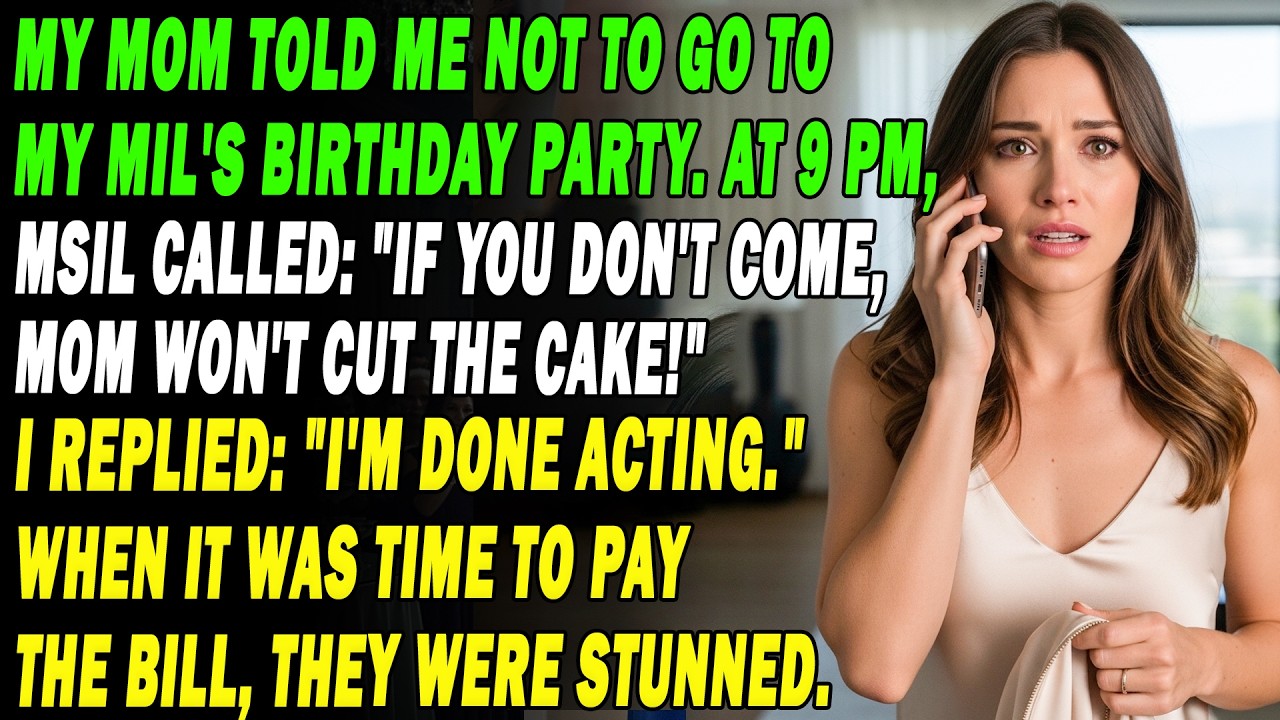 My Mom Told Me Not To Go To My MIL's Birthday Party🎂 At 9 PM, My Sister-in-Law Called...📞😨