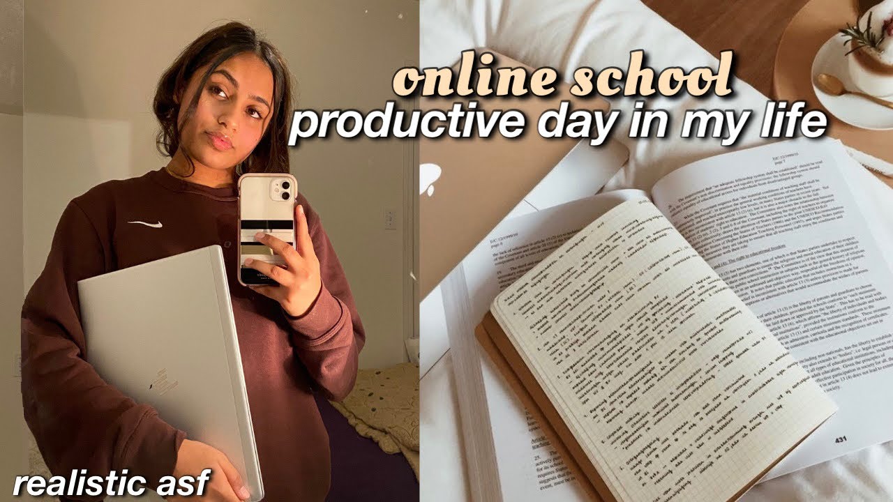 a productive online school day in my life / VLOG