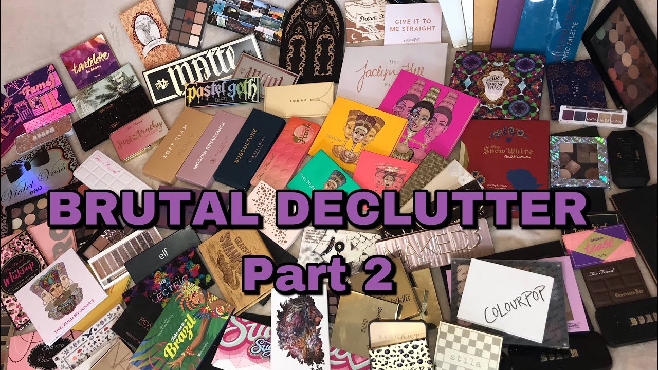 100+ BRUTAL EYESHADOW PALETTE 🎨 DECLUTTER September 2018 Part 2