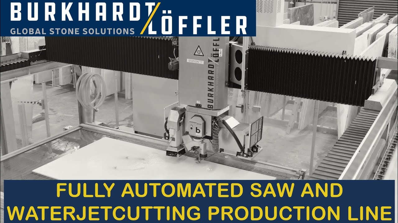Fully automated kitchen countertop saw and waterjet line. (Linkstone, Australia)