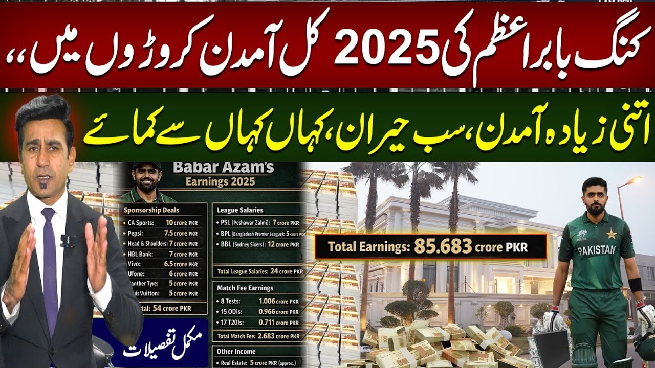 King Babar Azam’s 2025 Total Earnings in Crores – You Won’t Believe His Income Sources | 94 Sports