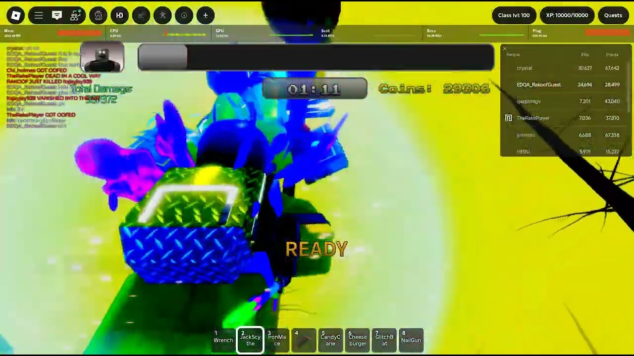 Doing pity chaos in a public ALSO TANKING AND KILLING NOOBGOD SOLO.