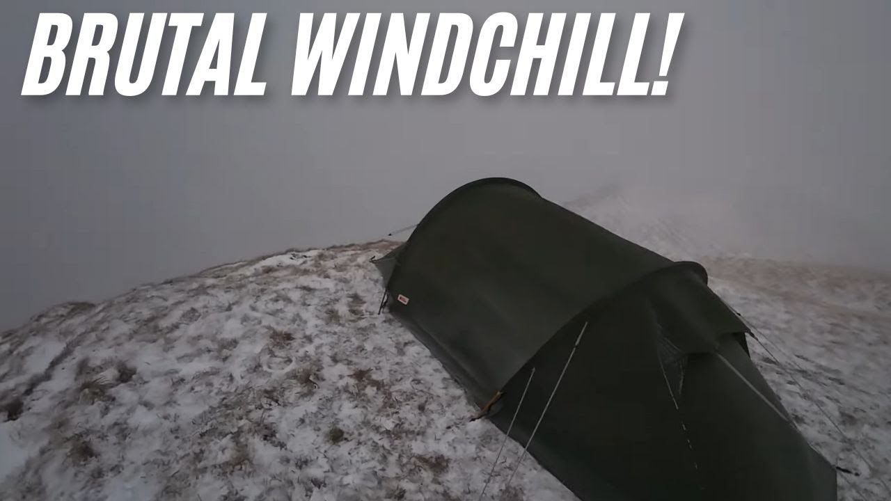 Snow Camping On The Mountain! Taking Shelter In The Tent From A BRUTAL WINDCHILL!