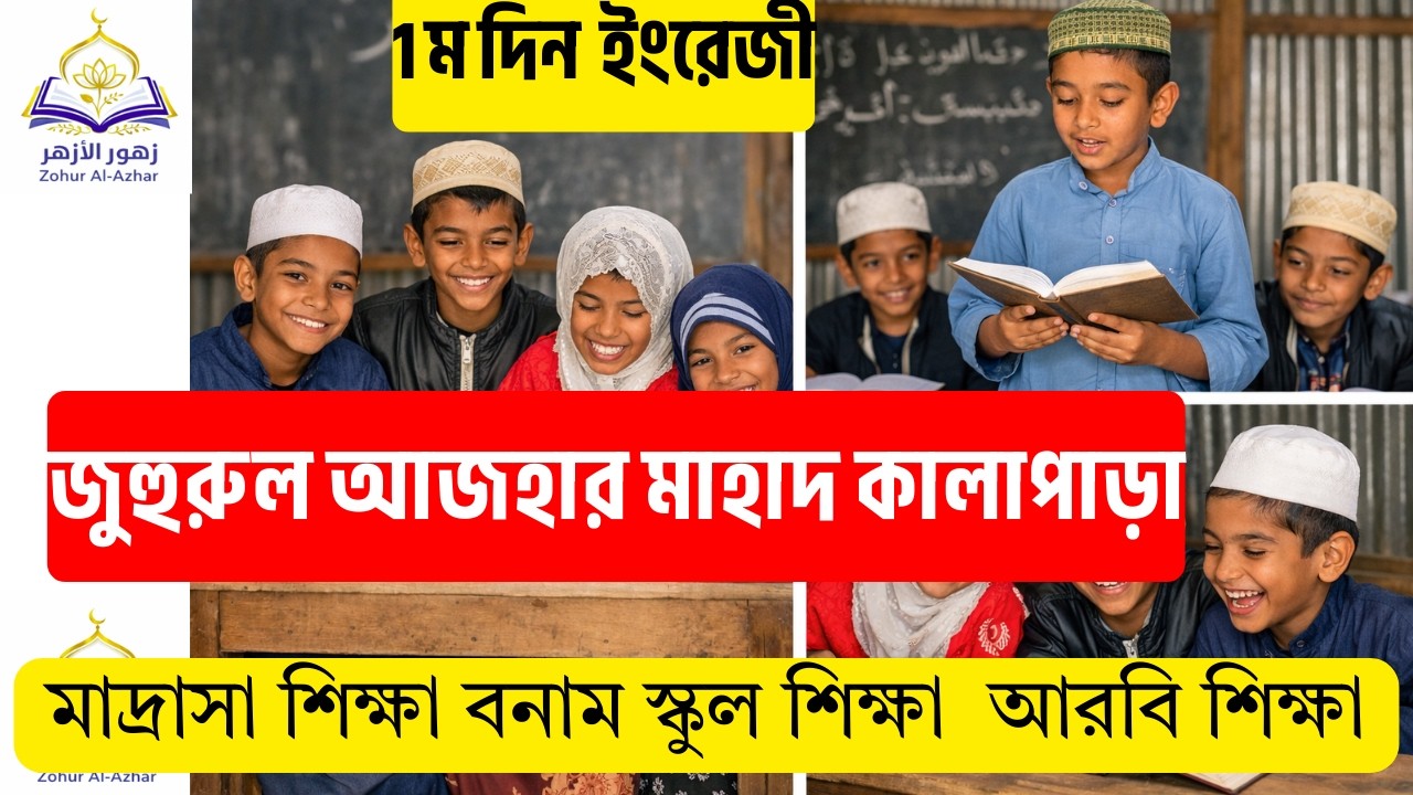 1 ম দিন, জুহুরুল আজহার মাহাদ, কলাপাড়া মাদ্রাসা, আরবি শিক্ষা করুন, معهد زهور الأزهر, আরবি শিক্ষা