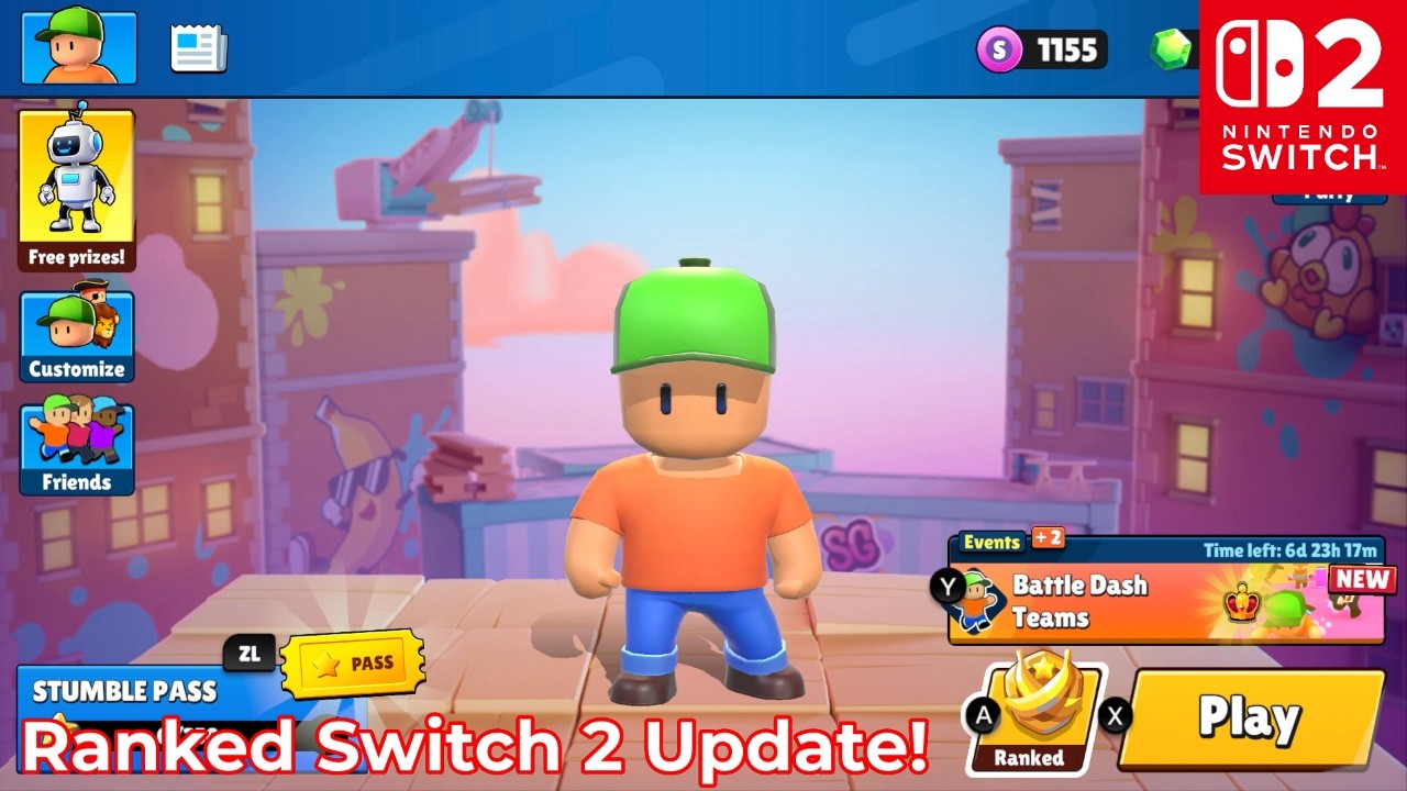 Stumble Guys Ranked Nintendo Switch 2 Console Gameplay + New Season Update!