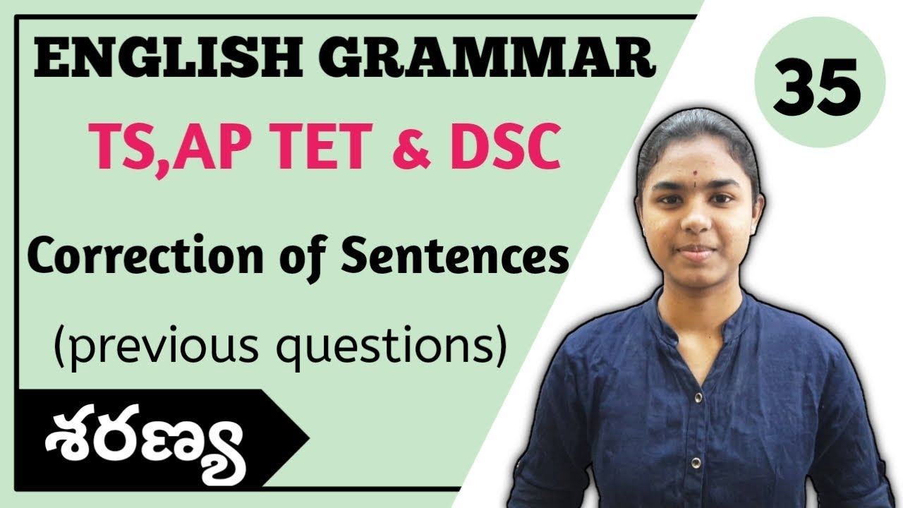 Correction Of Sentences | Previous Years Questions | TS,AP TET & DSC