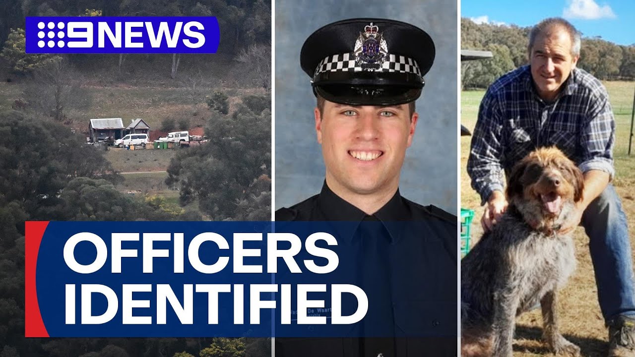 Manhunt continues for Porepunkah shooting, as officers killed are identified | 9 News Australia