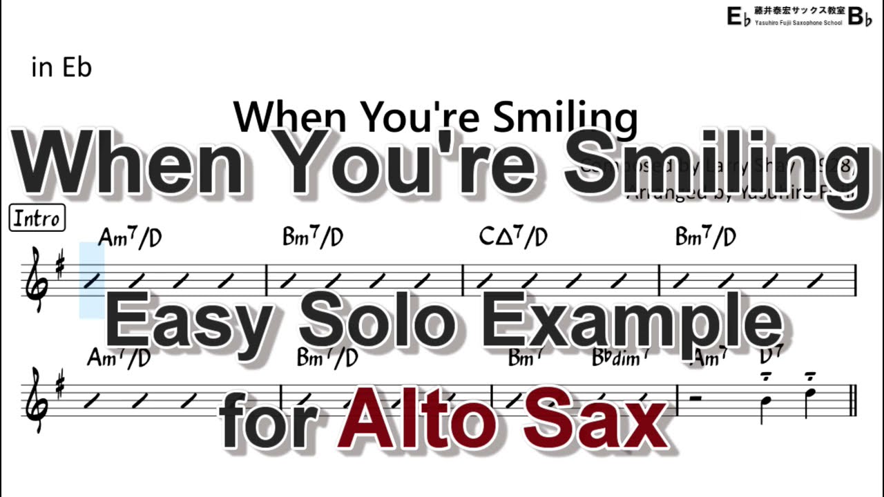 When You're Smiling - Easy Solo Example for Alto Sax