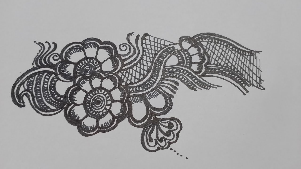 6 minutes flower design mehndi for beginners 