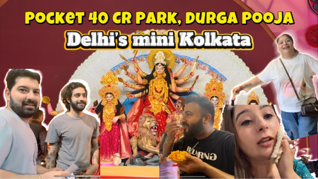 DURGA POOJA at CR Park Pocket 40 | Beautiful Pandal & Festive Vibes | Ayushi ki Duniya Ep-9