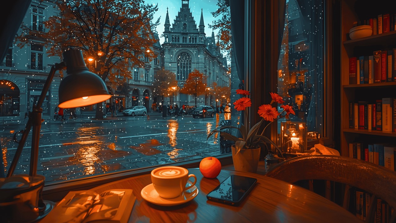 Cozy Winter Cafe Jazz ❄️ Coffee Shop Ambience & Fireplace Sounds for Work & Study