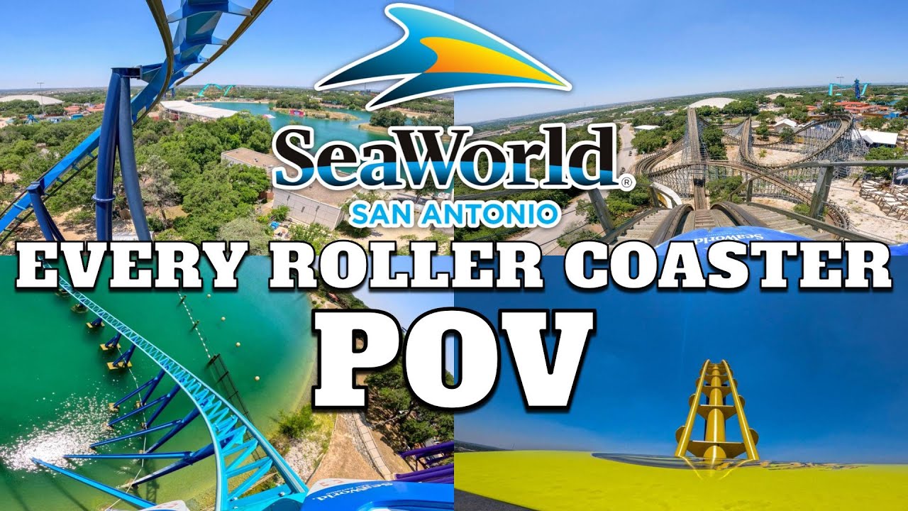 Every Roller Coaster at SeaWorld San Antonio POV [5K] 2024