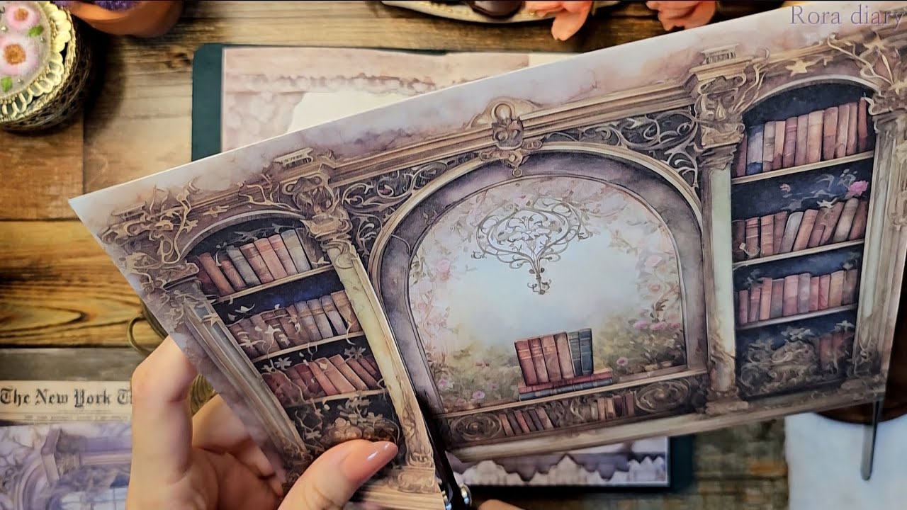 비밀 서재 📚 | a secret library 다이어리 꾸미기 #scrapbooking ASMR