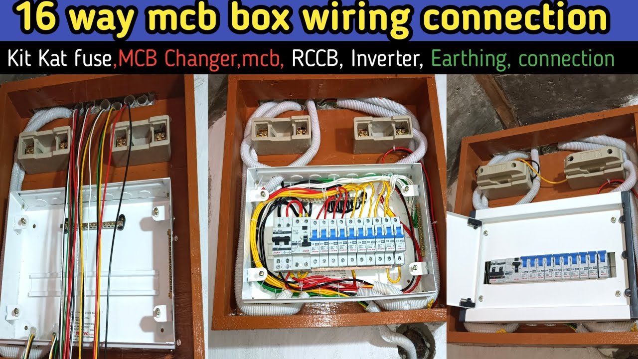 complete MCB Box wiring connection||RCCB, MCB Changer connection|16 way MCB Box wiring connection