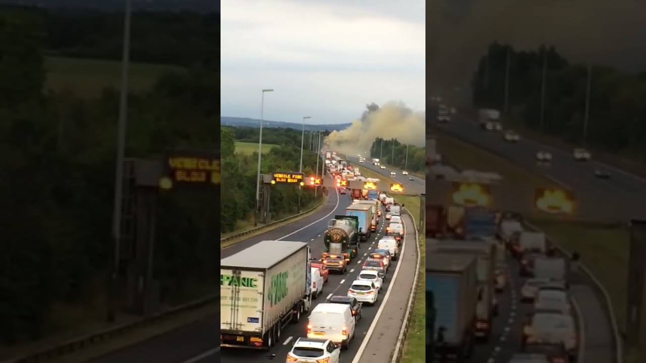 Massive Lorry Fire M6 Preston 6.30am this morning traffic chaos all day ..!!!!!!