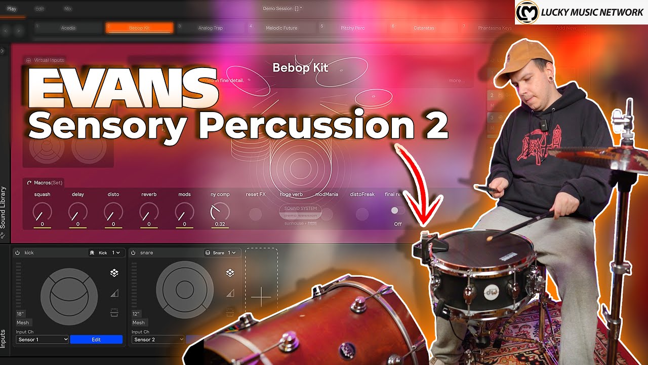 Tutorial Italiano della EVANS Hybrid Sensory Percussion Sound System | LuckyMusic.com