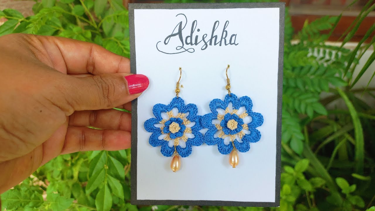 How to make Beautiful Crochet 2 Layer Flower Earrings | Easy Step by Step Pattern Tutorial