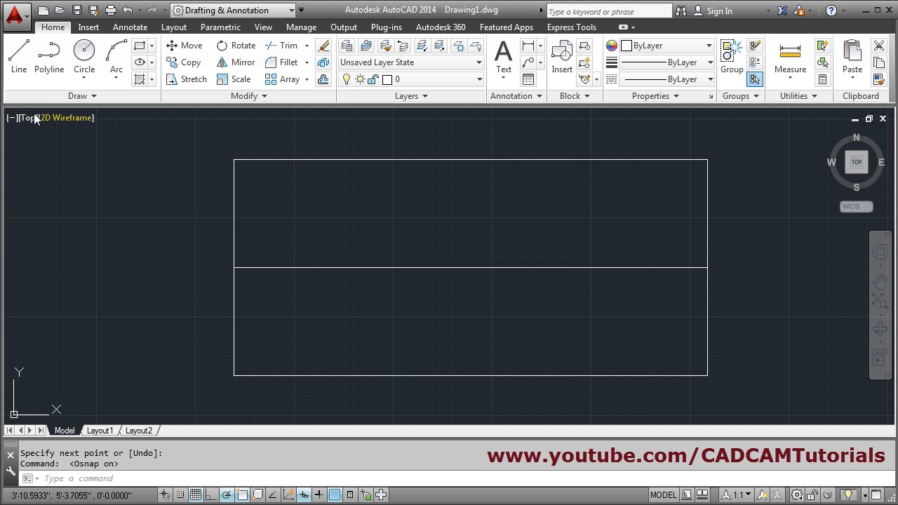 AutoCAD Draw Line from Midpoint