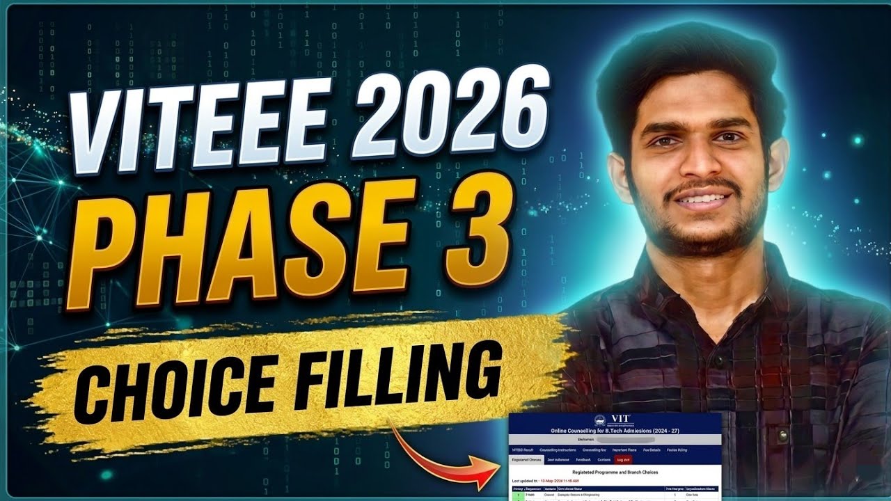 VITEEE Phase 3 Choice Filling 2026 | Best Branch Order | Safe Colleges & Mistakes to Avoid 