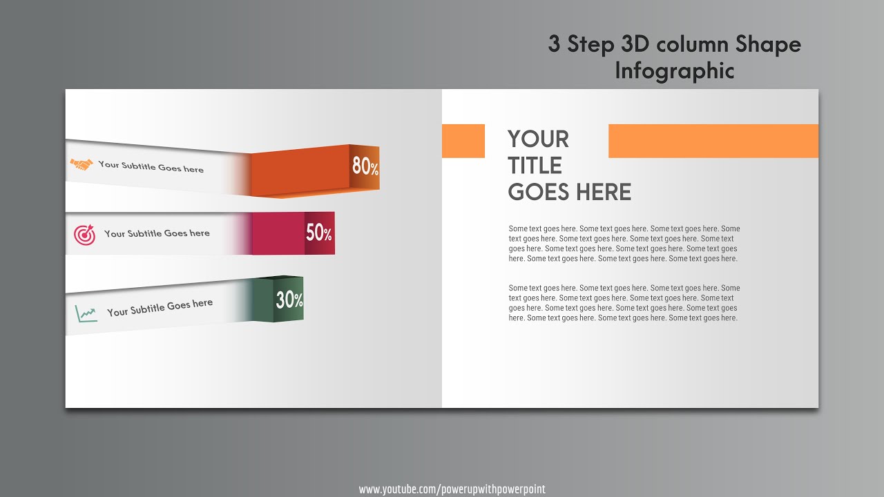 37.Create 3 Step 3D Column Infographic|Powerpoint Infographics|Graphic design|Free Template