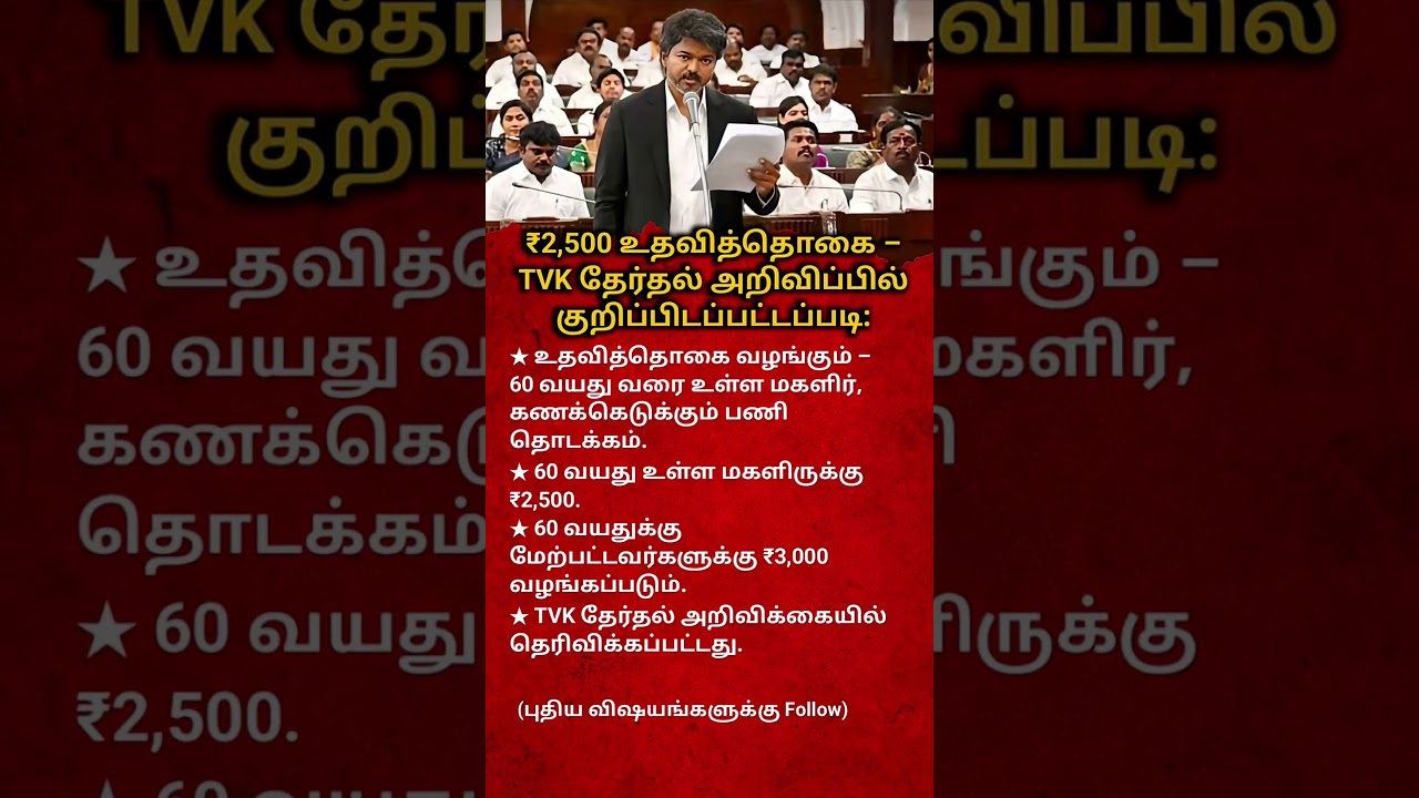 ₹2,500 Financial Assistance for #onlinepoll  Women?| TVK Election Announcement Explained voterslist
