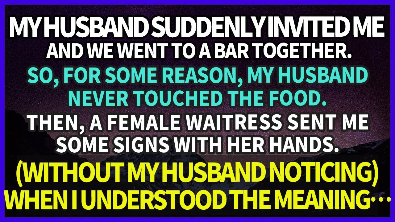 My husband & I went to a bar, and he never ate any food. I noticed a hand sign from the waitress.