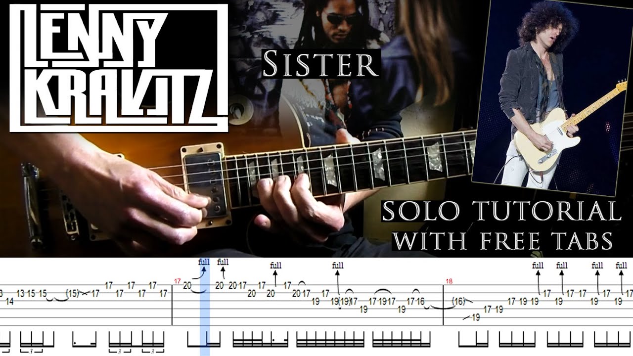Lenny Kravitz - Sister guitar solo lesson (with tablatures and backing tracks)