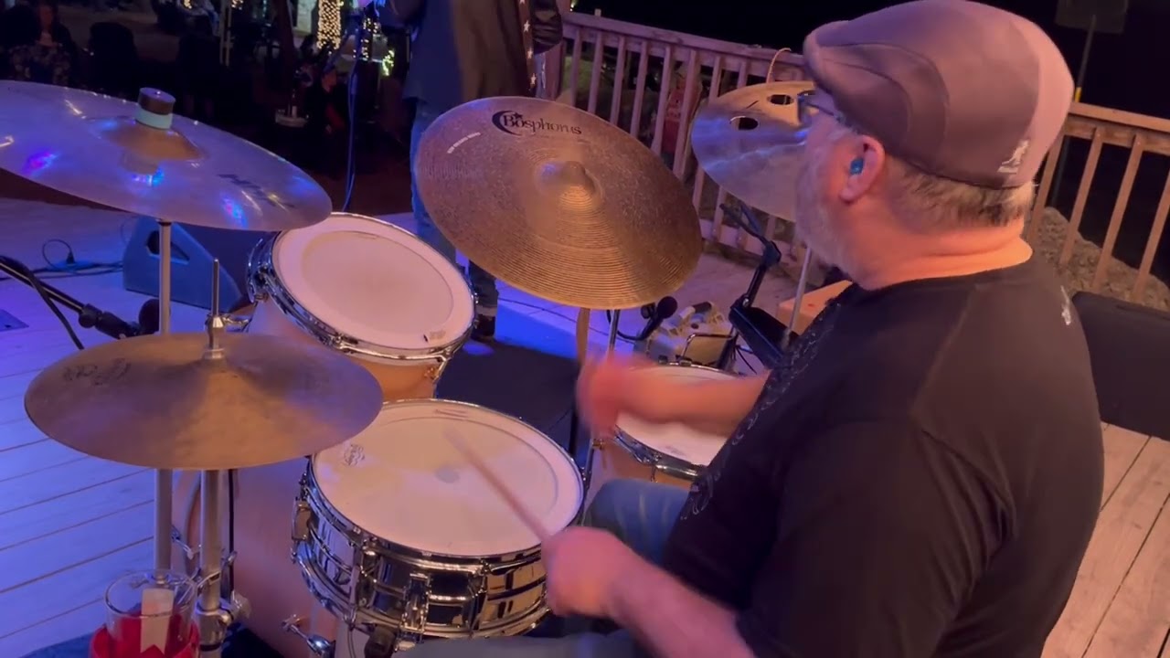 Having fun subbing on drums with Ruben V Trio-Texas shuffle-going for it and listening!