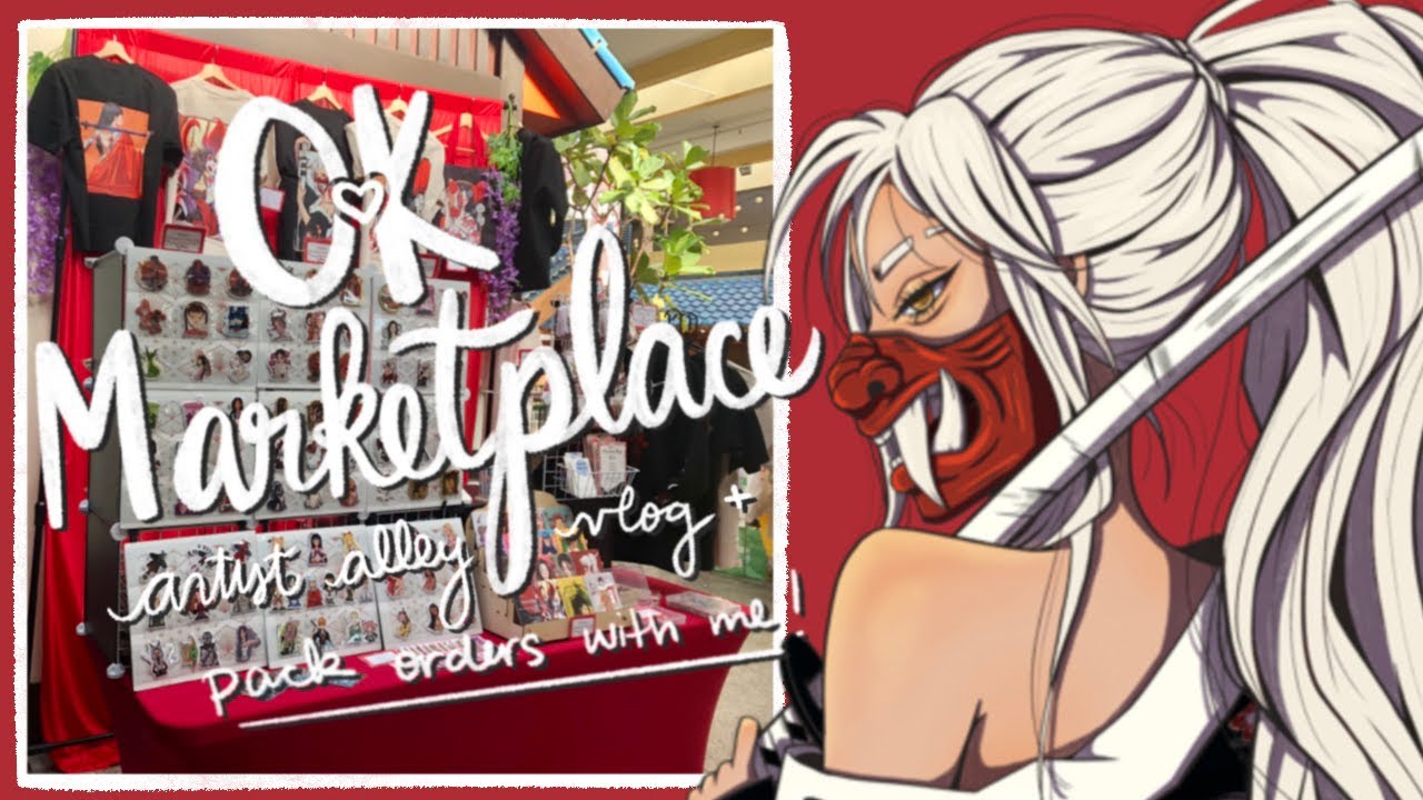 OKmarketplace Artist Alley Vlog and Pack Orders with Me | Selling at a Vintage Marketplace Japantown