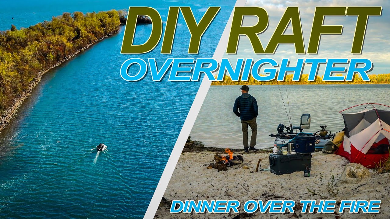 Осеннее приключение с ночёвкой на самодельном рыболовном плоту. Приготовление пищи на открытом огне.