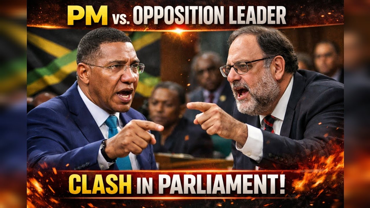 Heated Moments In Jamaican Parliament Between Andrew Holness And Mark Golding 