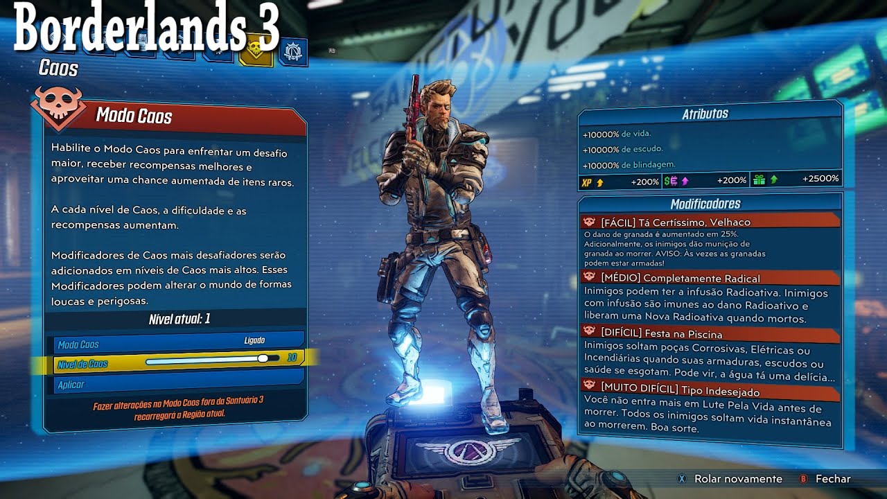 INDO DIRETO PRO MODO CAOS 10! DIFICULDADE MÁXIMA! Borderlands 3!