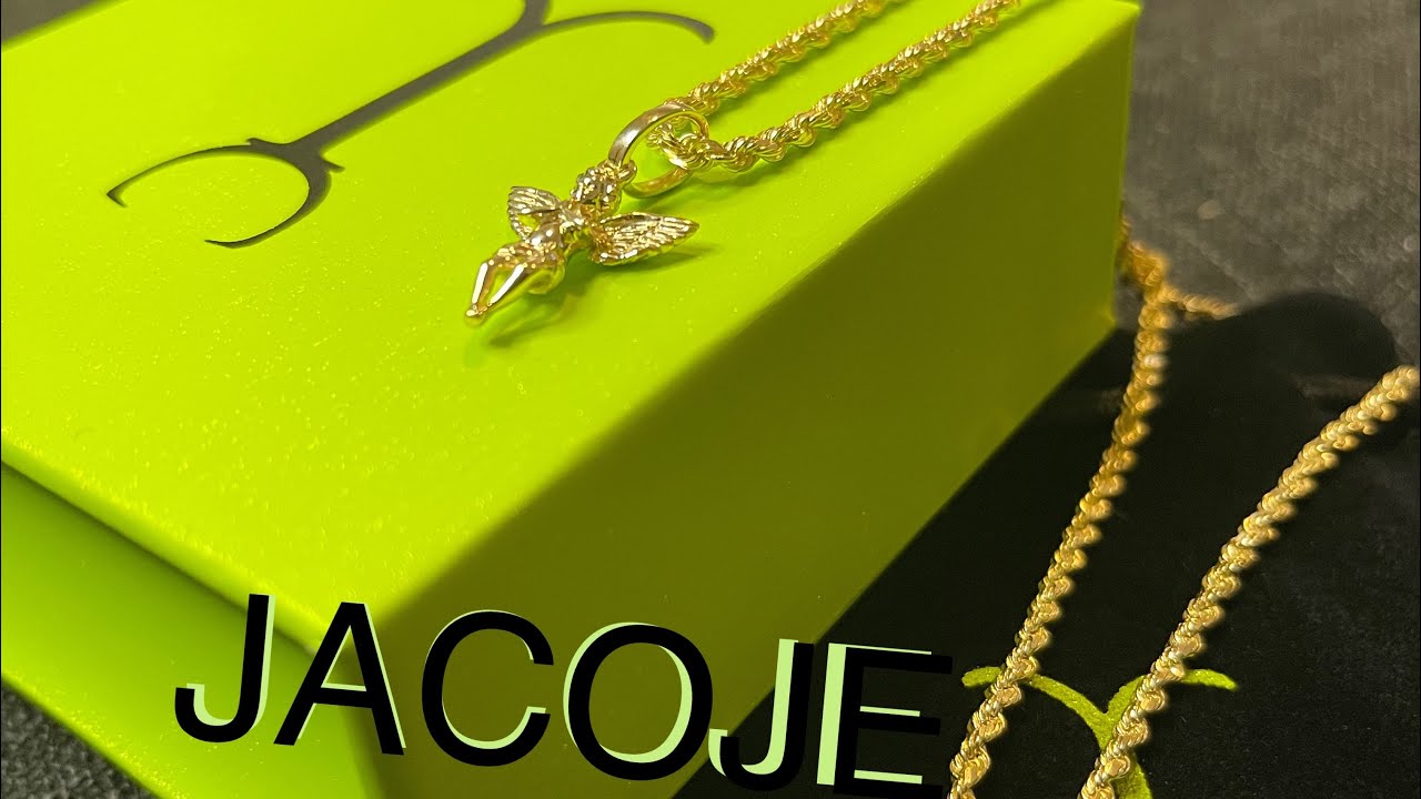 Jacoje Day Mini Angel Pendant w/ 3mm rope chain