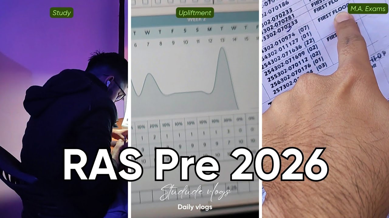 #RASpre2026 [Day 01] - MA exam : Padhai Kam Thi&hellip;Par According to oath | #RAS #studyvlog #rasnewbatch