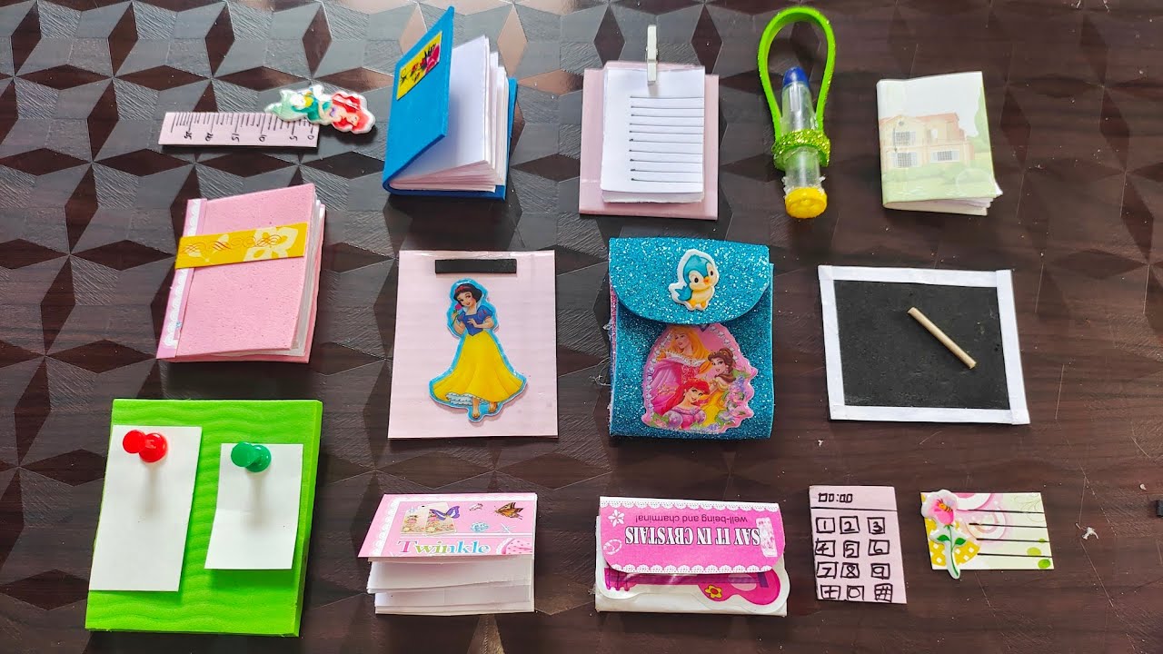 Miniature barbie school things set 😃part 2/craft tamil