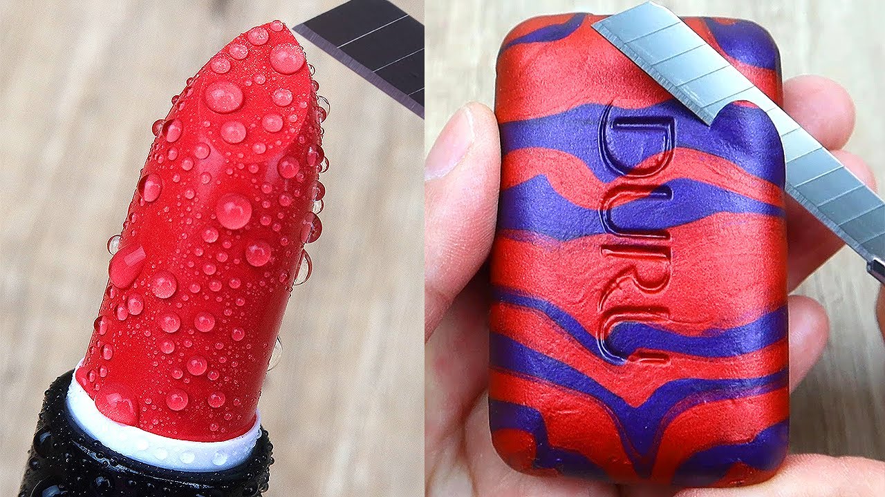 Relaxing Soap Carving ASMR. Satisfying Soap and lipstick cutting. Corte de jabón - 253
