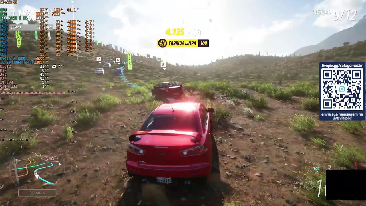 Forza Horizon 5 - 1080p (DLSS Q.) - Ultra (RT High) - RTX 3050 6 GB OC + R5 4500 (16 GB) - HDD