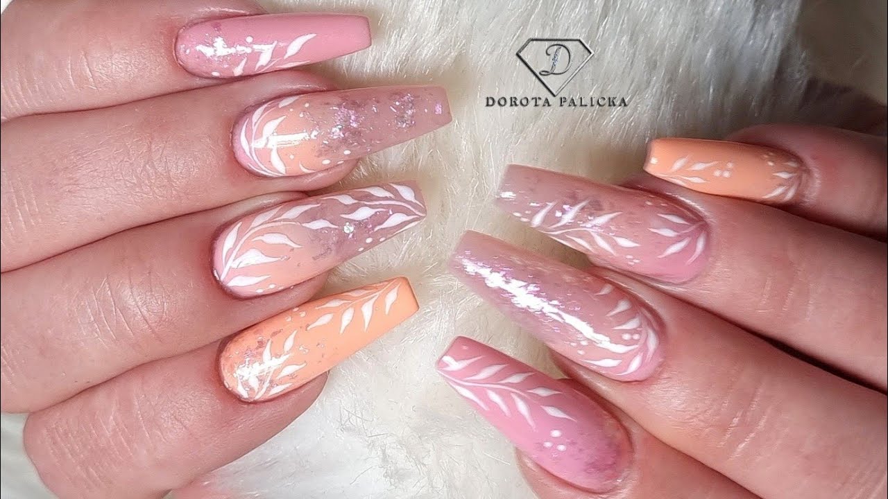 Summer ombre nails with glitter. Watch me doing my summer nails. Fiber gel sculpted nails with ombre