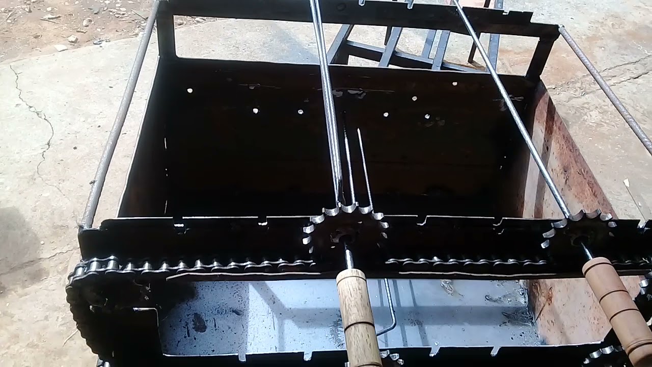 churrasqueira  com espeto giratório caseiro 2